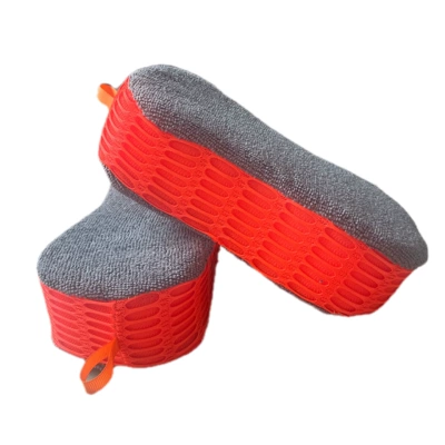 cleaning sponge car supplies – Car cleaning tools - orange-edge-gray-70g