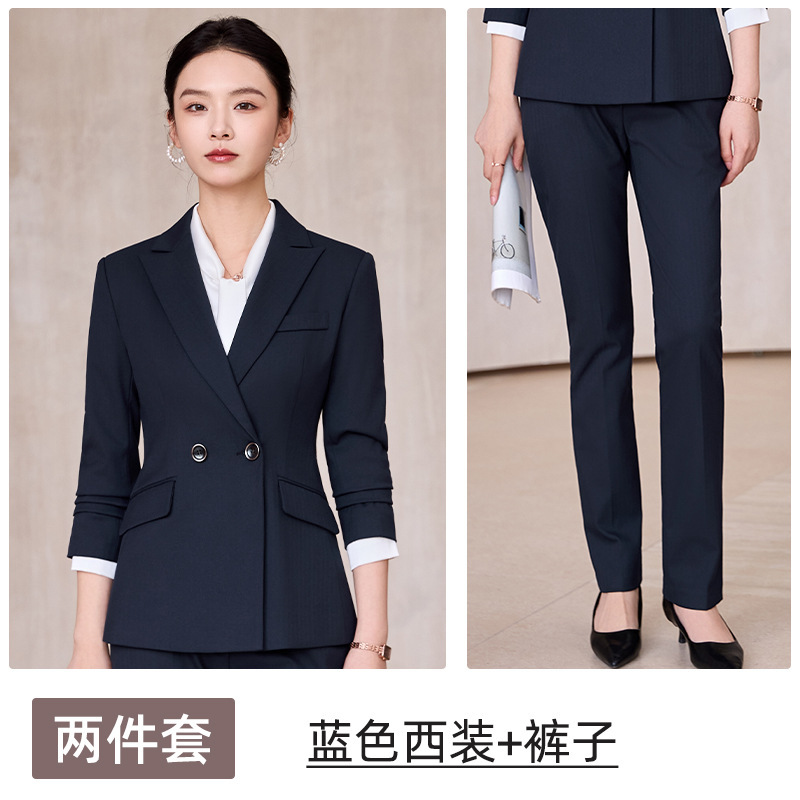 黑色西装套装女公务面试正装通勤气质白领经理工作服酒店前台西服|undefined