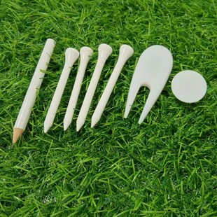 Customized Golf Tee Ball Position Mark Plastic Green Repair Fork Golf Scoring Pencil Set with Printable Logo