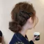 一字侧边黑色皮质发卡