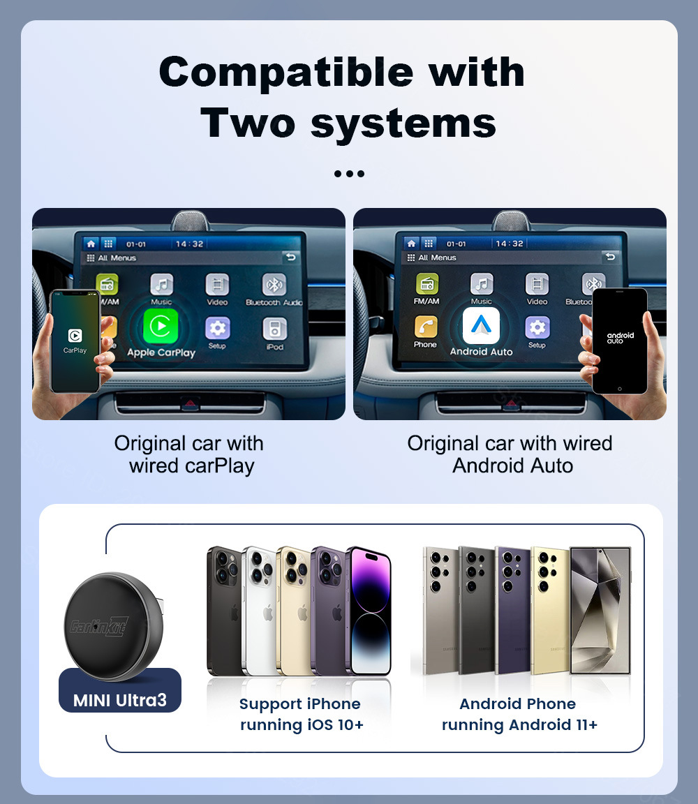 Cross-border carlinkit car-machine connectivity Android Apple wired to wireless carplay box car-mounted box