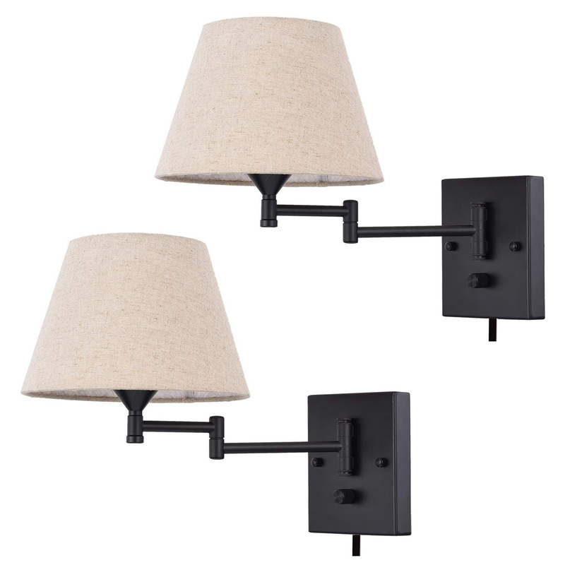 Amazon Specializes in Simple Wall Swing Arm Wall Lamp Cloth Cover E26 American Bedroom Corridor Hotel Lighting