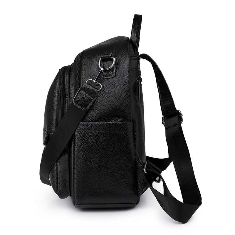 Comercio exterior al por mayor 2023 nueva mochila impermeable de cuero suave para mujer casual mochila multifuncional simple y versátil de doble uso