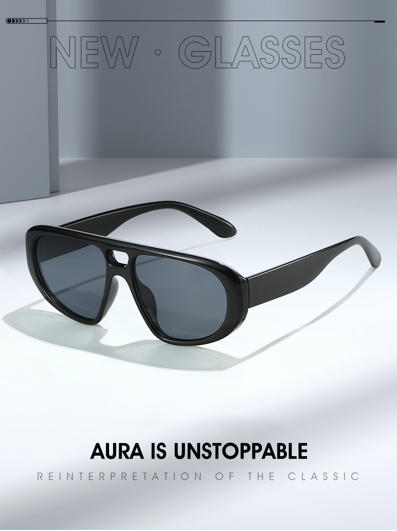 Trendy Aviator Toad Frame Sunglasses Retro High End Large Frame Anti Ultraviolet Sunglasses_voghion.com