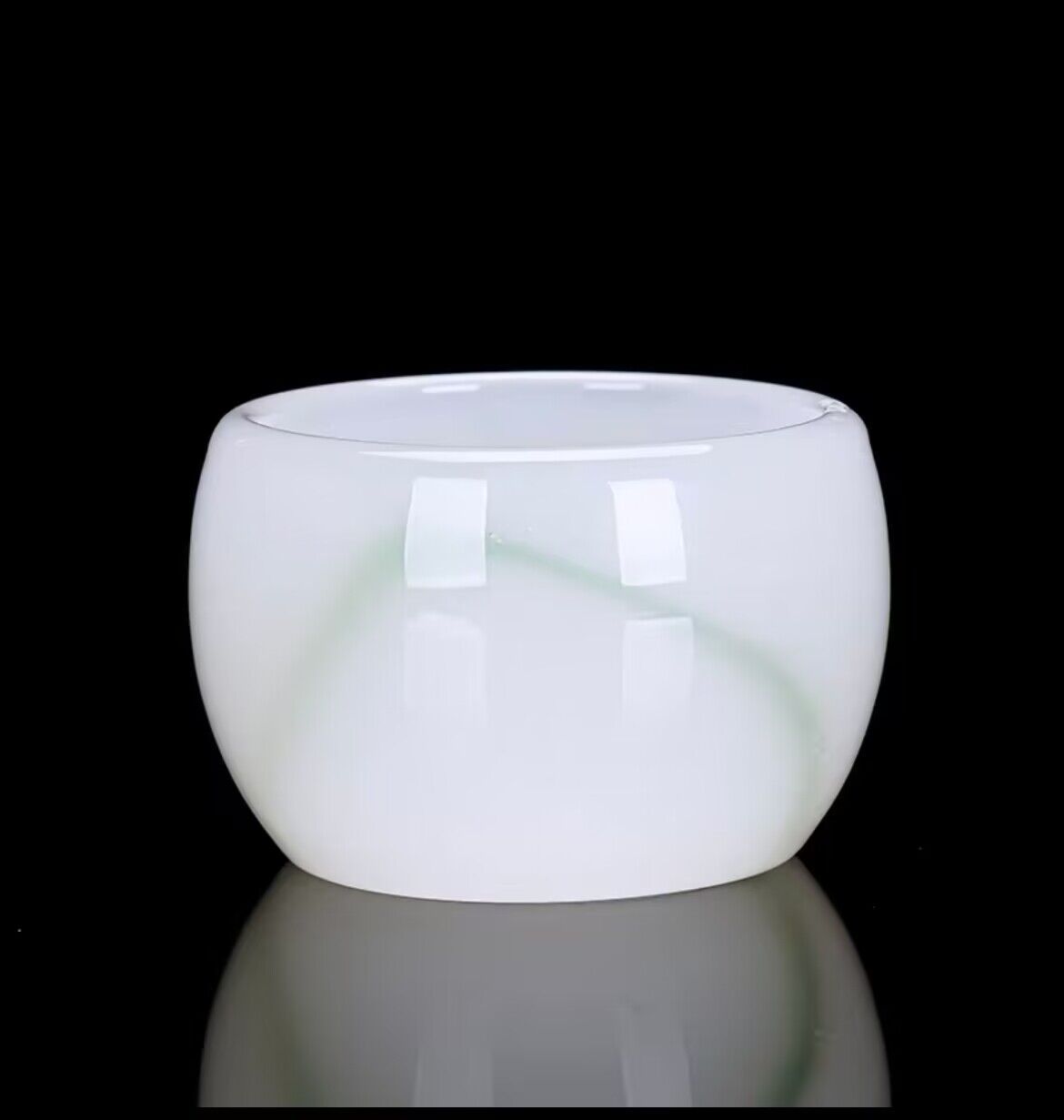 글레이즈드 잉크 그린 나한 컵