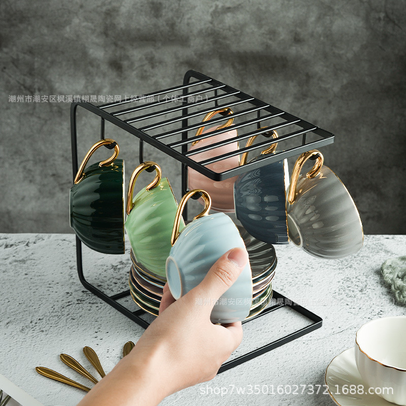 Continental pequeño lujo conjunto de tazas de café de Phnom Penh estilo inglés de la tarde tazas de té de flores de hotel tazas de café de cerámica platos