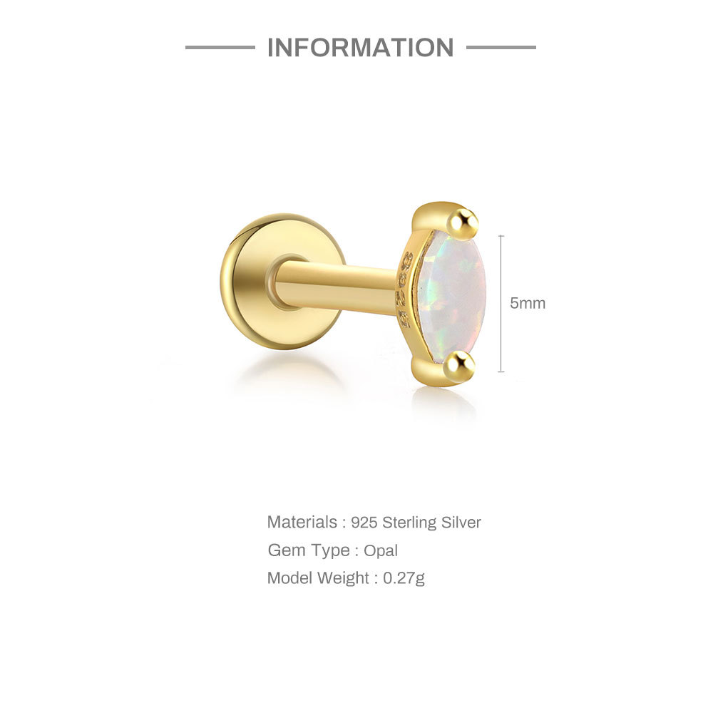 Fashion Square Water Droplets Paw Print Silver Inlay Zircon Ear Studs 1 Piece display picture 8
