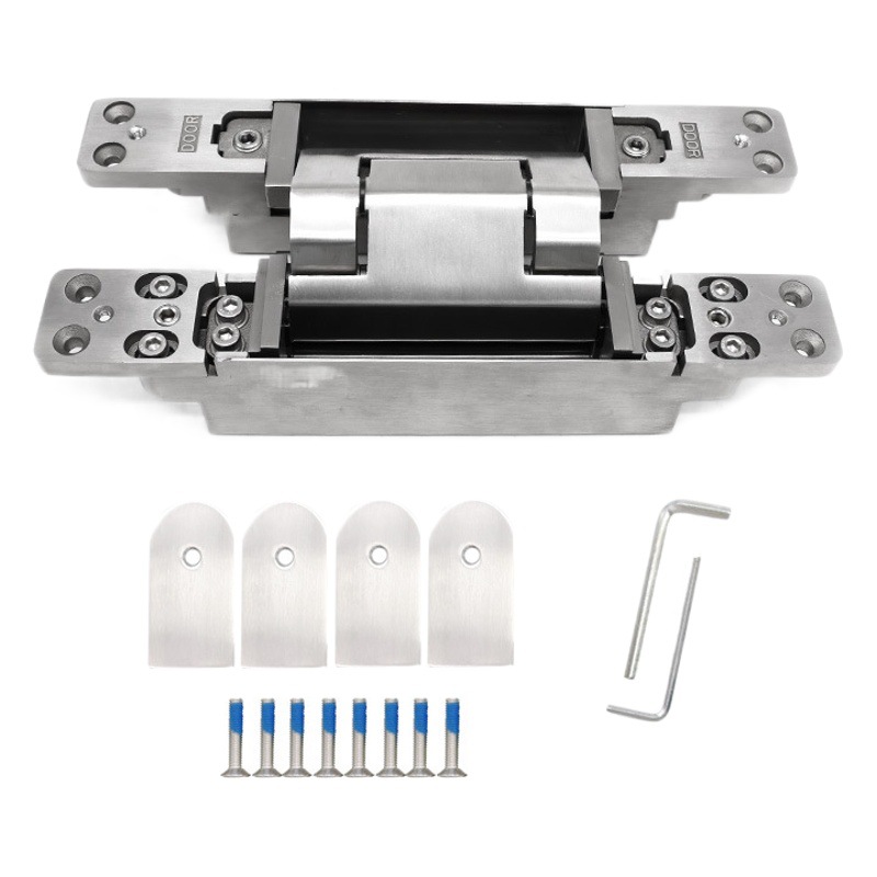 Bisagra invisible de acero inoxidable 304, ajustable en tres dimensiones, con capacidad de carga de 200 kg, bisagra oculta para puerta, bisagra cruzada de alta resistencia