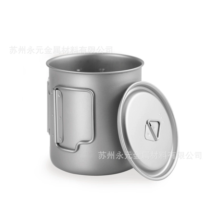 Pure titanium water cup foldable water cup portable outdoor cup can boil water camping titanium cup single layer cup