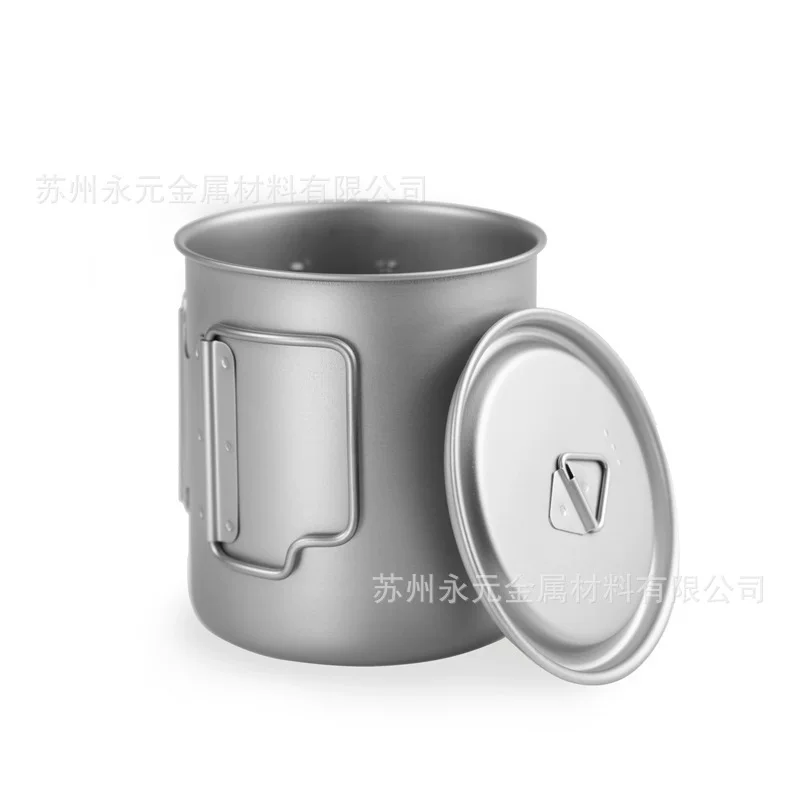 Pure titanium water cup foldable water cup portable outdoor cup can boil water camping titanium cup single layer cup