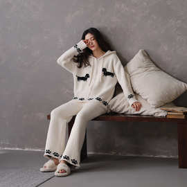 【重磅半边绒套装】睡衣女秋冬2件套软绵绵半边绒加厚保暖
