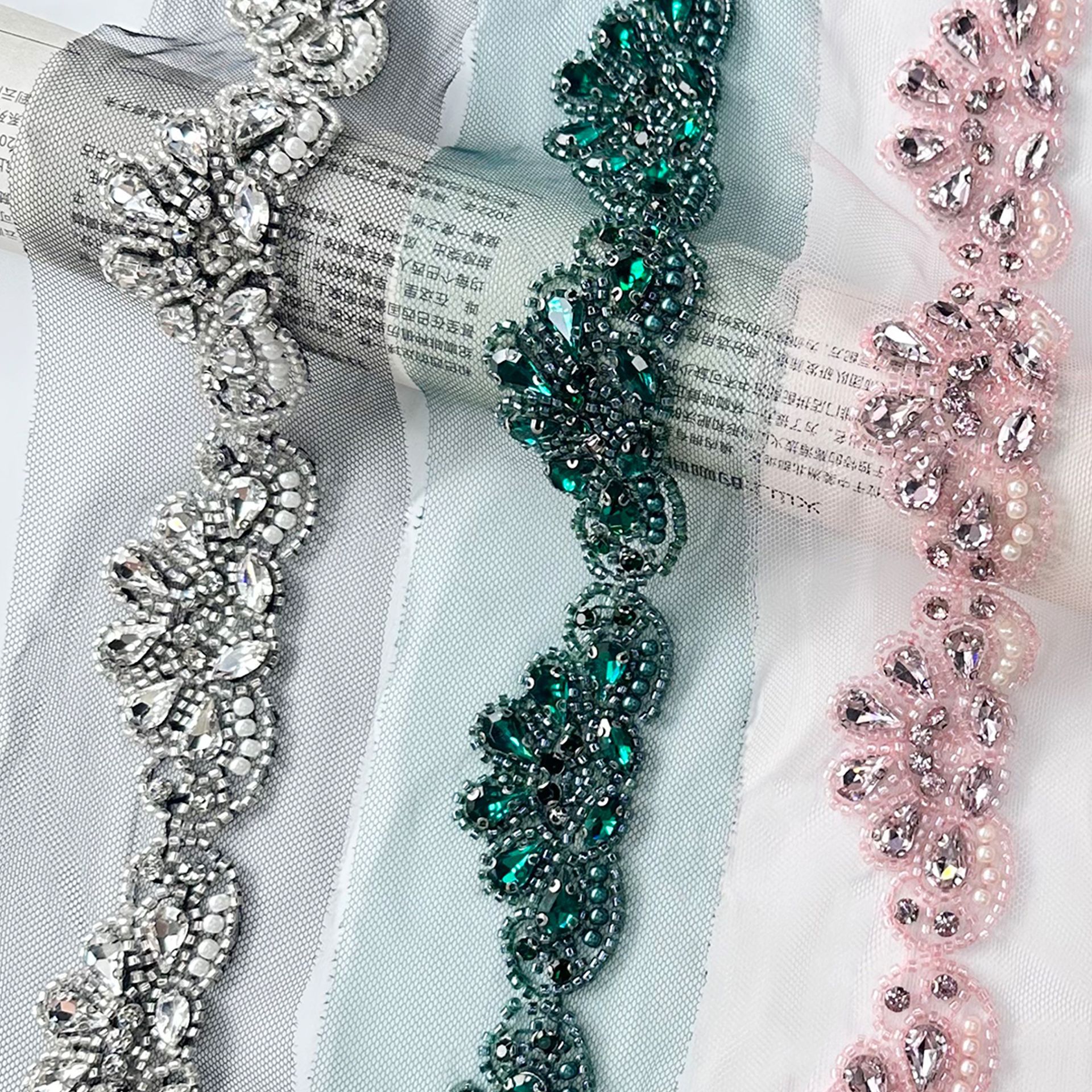 Perla pesada diamante diy mano clavado encaje cinta accesorios vestido suéter pijama decoración
