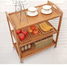 多省包邮厨房菜架实木碳化多层火锅菜架置物架三层菜架酒店菜中高