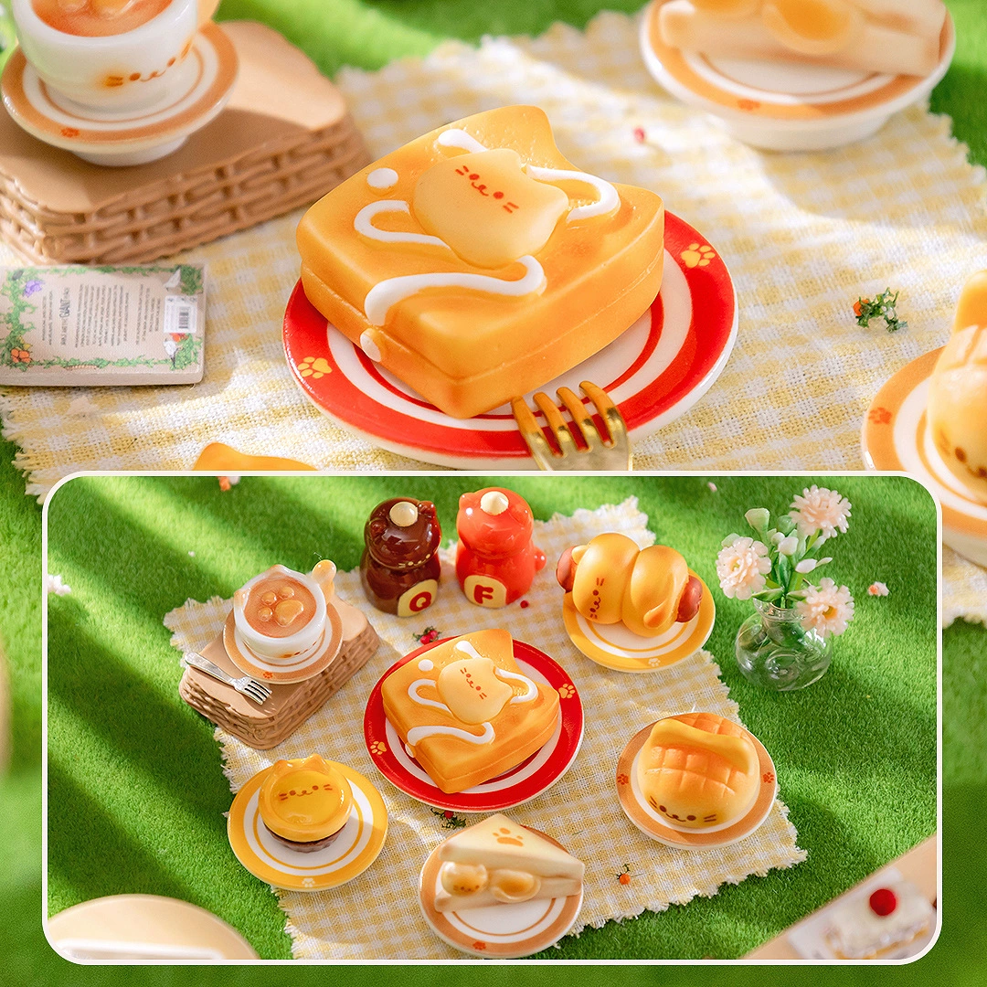 Симулятор миниатюрный мультфильм, еда, игра, котенок, чайный ресторан смолы diy ремесла, настольные украшения, автомобильные украшения