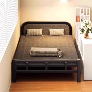 Folding Bed Single Bed Lunch Break Bed Household Simple Bed Adult Rental Dormitory Iron Bed Office Double Bed