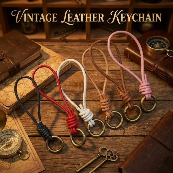 【Source Factory】3Mm Cowhide Leather Cord Keychain Simple Genuine Leather Handmade Wrist Strap Car Key Ring Pendant