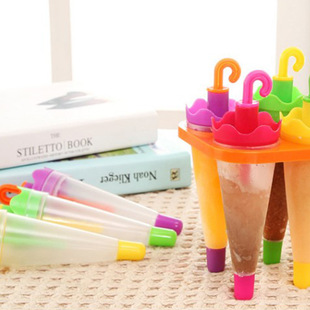 Huangyan plastic ice mold manufacturers specializing in the production of colorful four groups of umbrella ice mold 4 lattice umbrella ice mold KD-1289