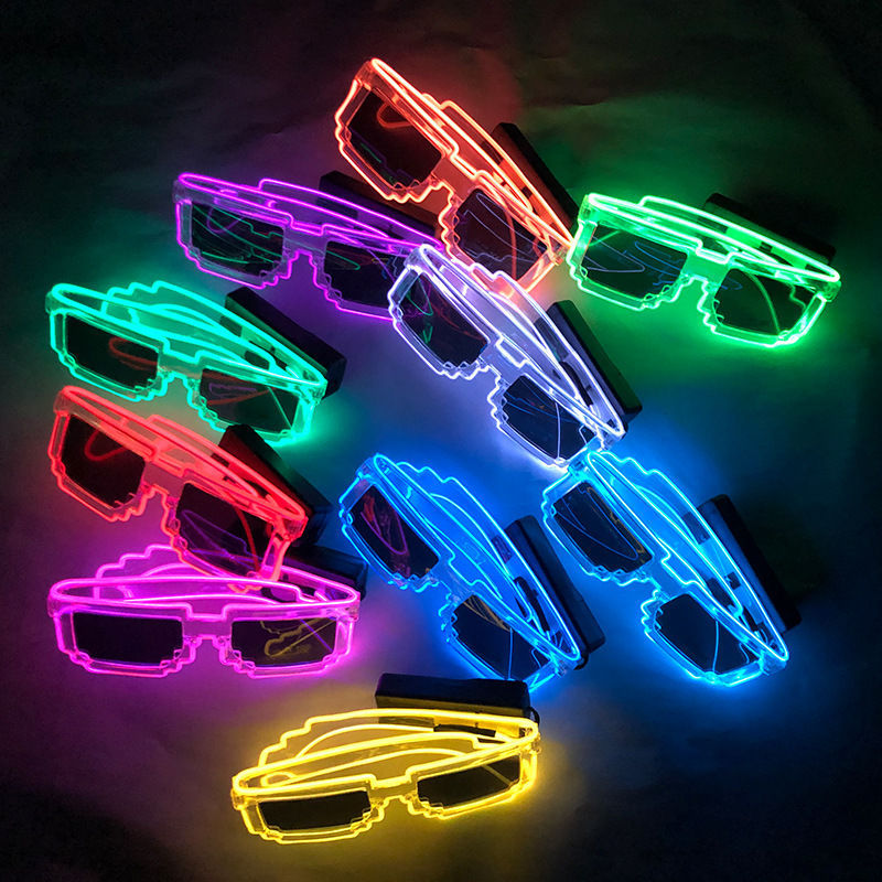 Gafas LED con Mosaico de Celebridades de Internet Transfronterizas, con un Toque Tecnológico, Gafas Luminosas Intermitentes, Accesorios Fluorescentes para Entretenimiento en Bares