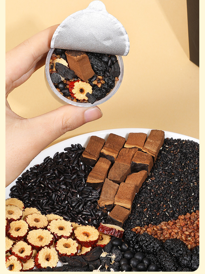 Lingzhi Huangjing Nine Black Wellness Tea 15g x 10 Cans Gift Box 150g Hot Brew Herbal Tea key features