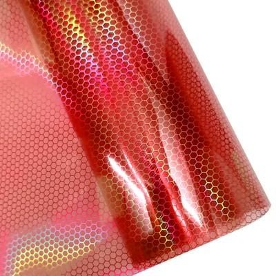 Car headlight protective film: Film Honeycomb Laser Rainbow Chameleon - red-30cmx60cm