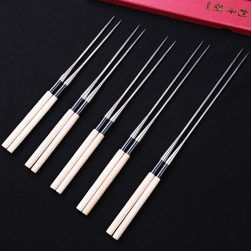 Sashimi palillos japoneses bolas de pulpo especiales para restaurantes japoneses Acero inoxidable señaló sushi pescado rebanada palillos