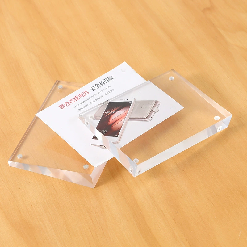 Acrylic transparent table sign customization, magnetic photo frame inclined pull-out table sign, plexiglass crystal table sign customization