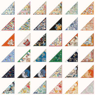 Gift for Mother 2024 New H Collection High-end Silk Triangle Scarf Silk Scarf Women's Summer All-match