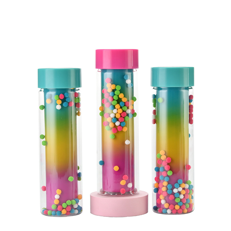 New Creative Gradient Color Rainbow Double-layer Water Bottle display picture 4