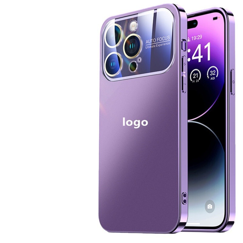 iPhone16PRO用スマホケース、高級感のあるAGオリジナルカラーのマット仕上げ、大きな窓付き、Apple15用保護ガラス付きハードケース|undefined