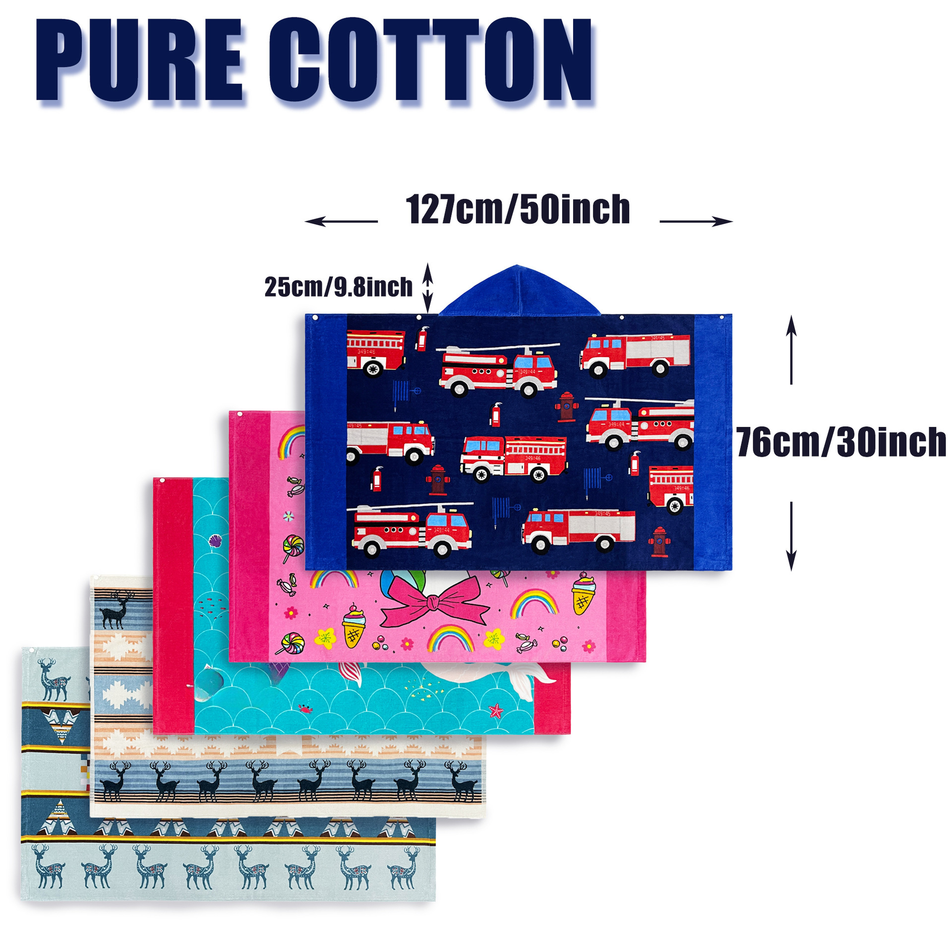 Cartoon soft beach cotton children's trench coat for swimming with…