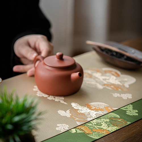 Yunsong brocade tea cloth Zen tea tablecloth tea mat Japanese tea ceremony tea mat small tea mat cotton and linen tea mat tea tray mat