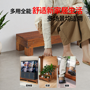 ✣ Outdoor Two-Step Steps, Balcony Wooden Steps, Entrance Door Stairs, Wooden Floor Heightening