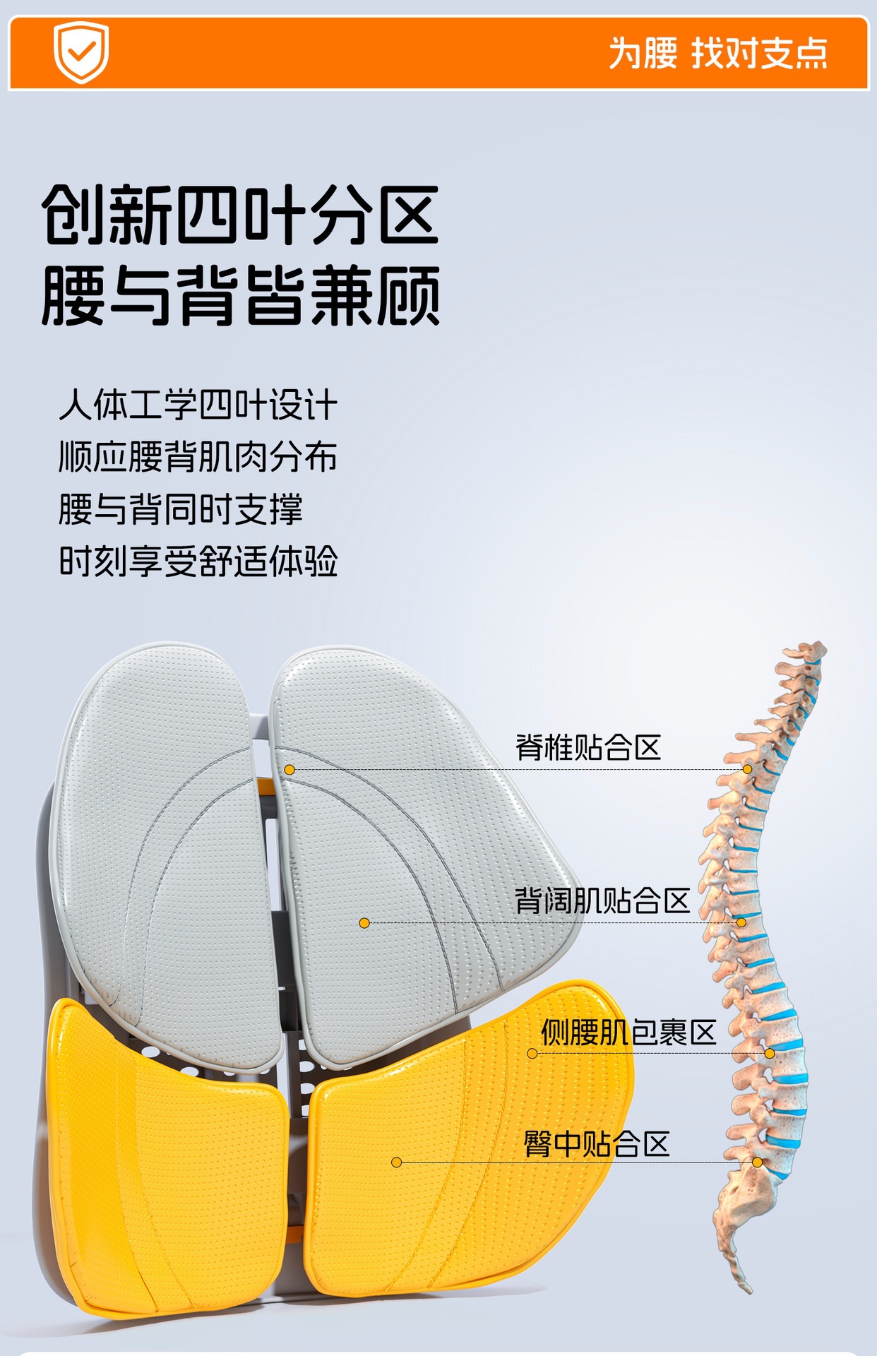 Ergonomic backrest cushion, lumbar support for car, office lumbar support, back support tool, lumbar support