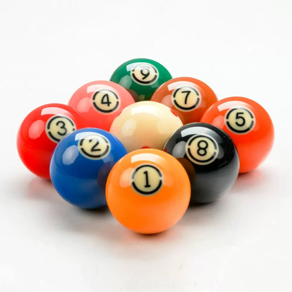 台球黑八水晶单台球子九球16球美式十六彩中式球子标准大号
