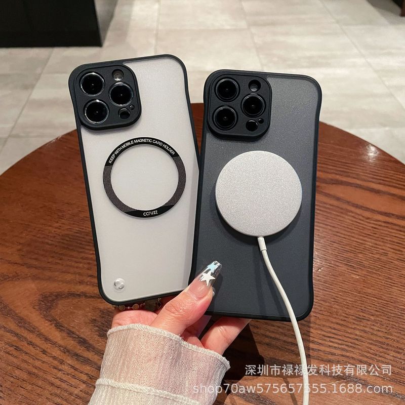 Apple 16 マットフレームレス磁気吸着スマホケース iPhone 17 Pro Max 四隅落下防止保護カバー 15対応|undefined