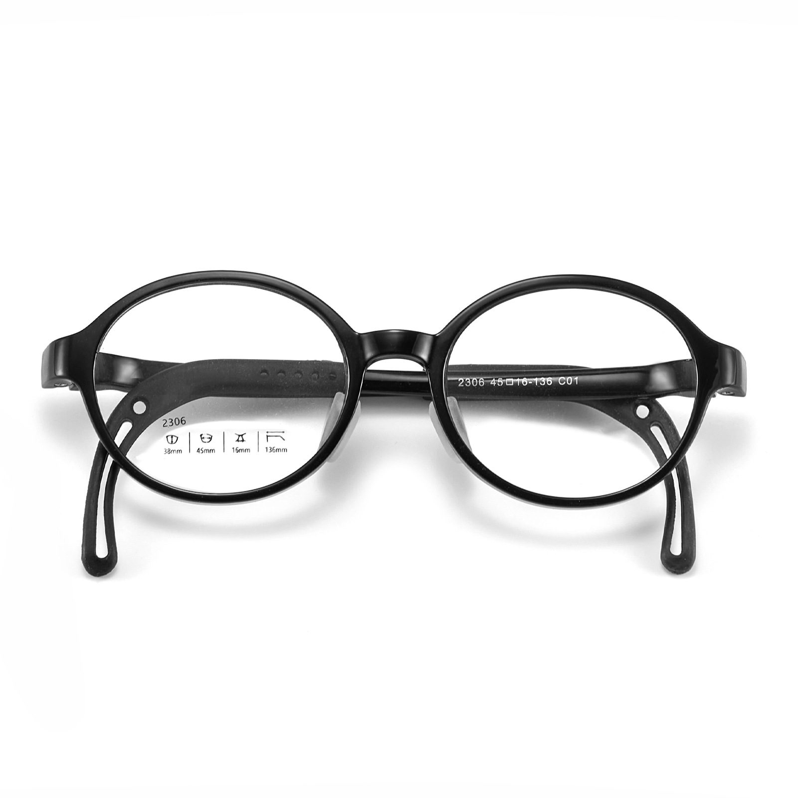 Gafas de silicona suave TR para niños de 3 a 9 años, montura, patas, gafas ajustables, agradable para la piel, aprobación Danyang