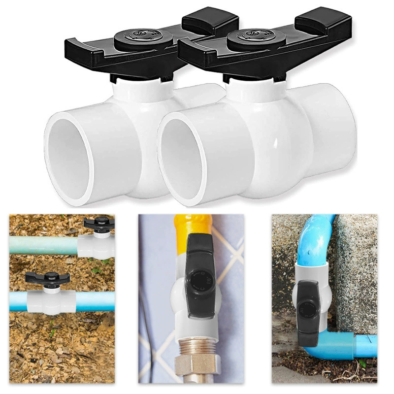 2 шт. 1-1/2PVC шаровой клапан полного потока, запорный клапан, клапан управления водопроводной трубой, номинальное давление 150PSI