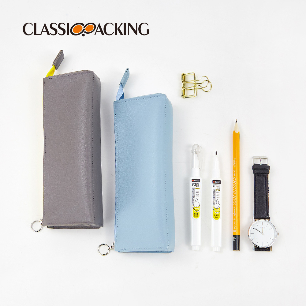 Bolsa de lápices simple japonesa, material de PU de gran capacidad, bolsa de lápices para estudiantes, bolsa de papelería creativa de personalidad fresca y linda de Corea