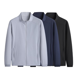 2025 Summer Thin Men's Ice Silk Casual Fashion Plus Size Stand Collar Lightweight Skin Clothing