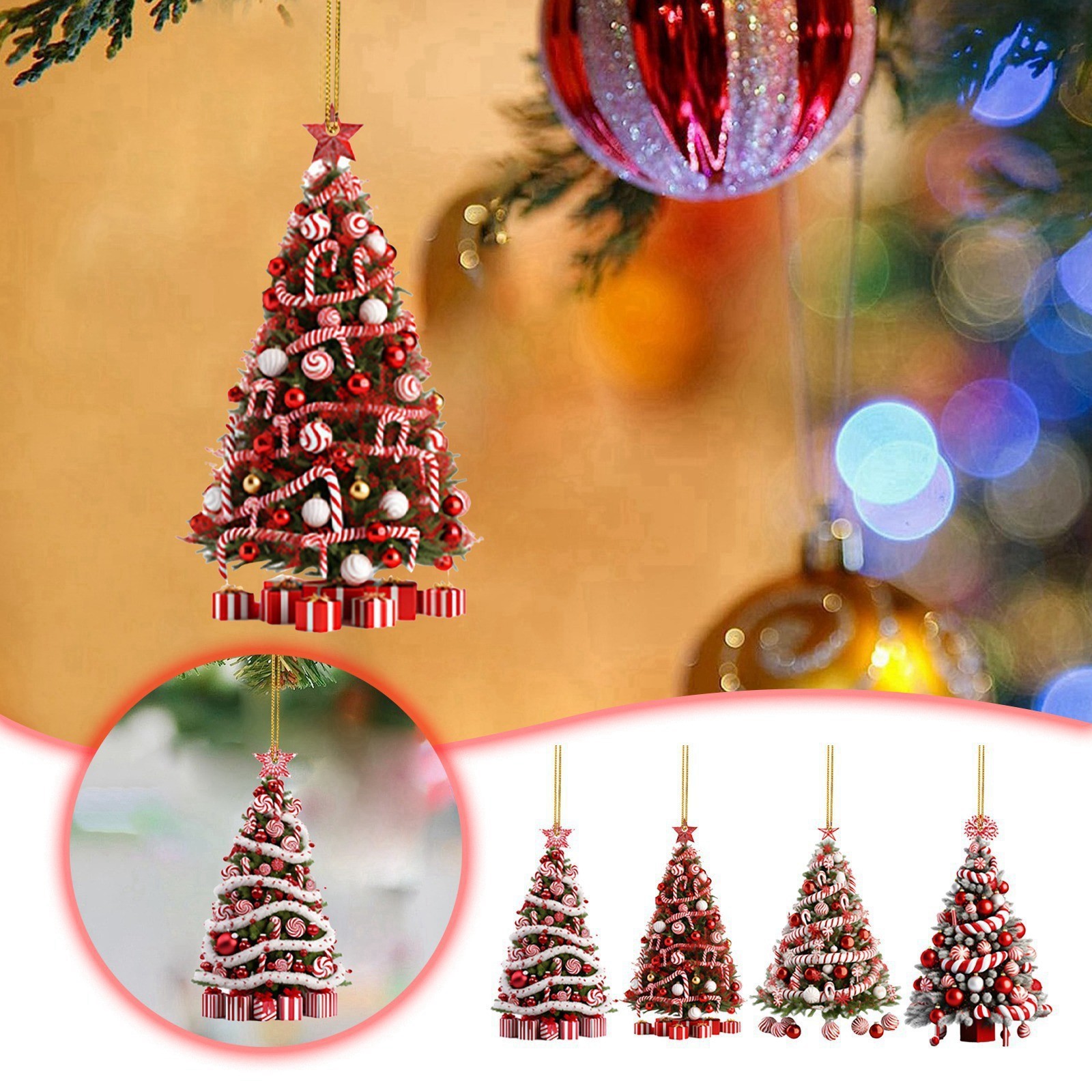 Árbol de Navidad transfronterizo colgante árbol de Navidad decoración navideña decoración acrílica plana decoración navideña para el hogar