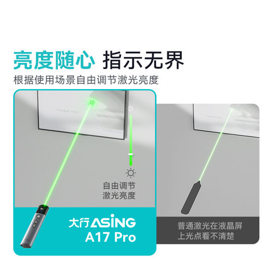 Big line A17 Pro LCD screen led high power green laser pointer Bluetooth USB dual mode PPT page turning pen meeting
