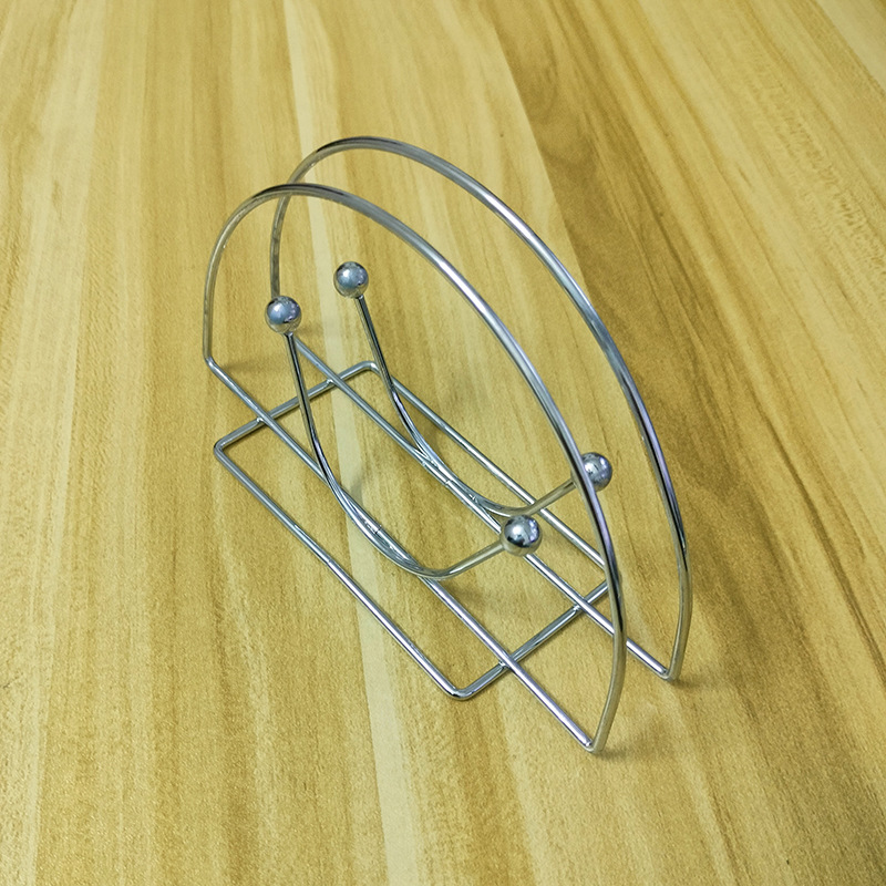 Soporte de toallas de papel vertical semicircular de hierro forjado, soporte de servilletas de mesa de restaurante de hotel, soporte de almacenamiento de servilletas de lujo ligero de café