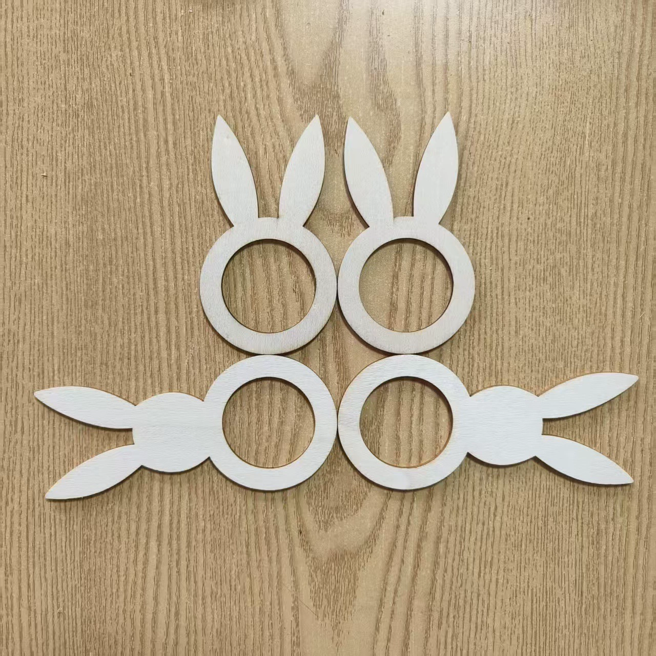 Амазонка Пасхальный деревянный ажурный кролик деревянный щепа креативный кролик голова кролика уха деревянное ремесло