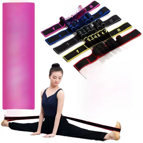 Multi-segment yoga stretch band Latin dance elastic band correct posture 8 grid elastic band digital band posture band