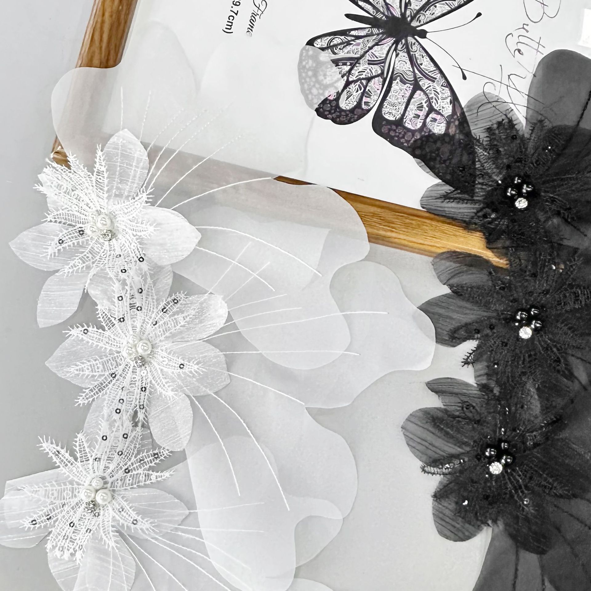 Multicapa estereoscópica ergena accesorios de flores hechos a mano pegado vestido camisa decoración de tela de malla flor explosión