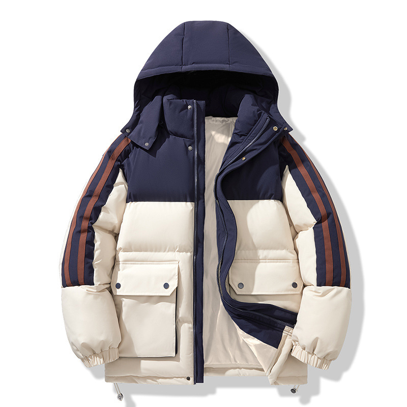 カップルの綿の服の大きいポケットのストライプは色を合わせて帽子のファッションのブランドを分解することができます。|undefined