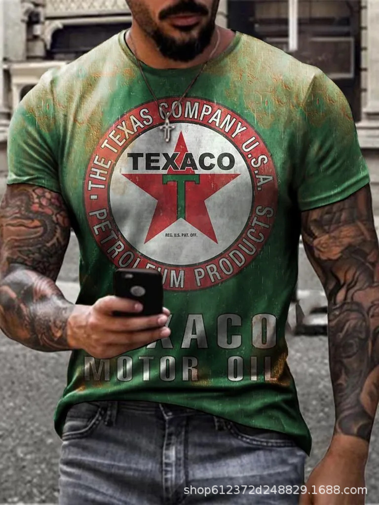 Fabricante de la fuente de los hombres de la camisa de manga corta de la calle Nueva Venta caliente de comercio electrónico transfronterizo camiseta impresa 3D arte flexible