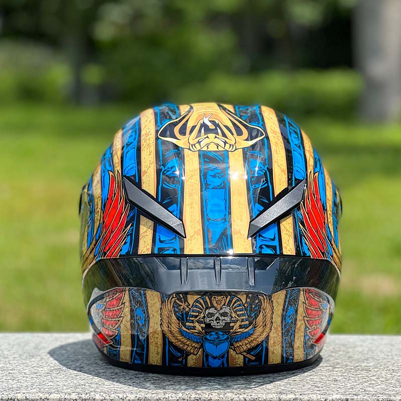 Motorcycle Helmet Personalized Snow House Style with Extended Spoiler