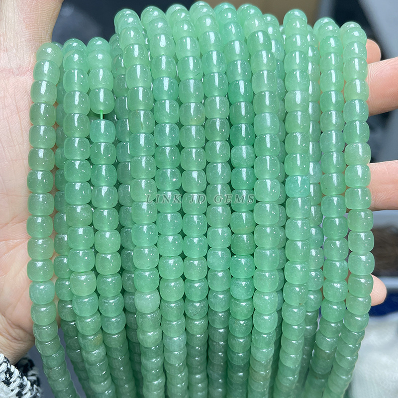 結晶徳宝飾品8/10mm天然緑東陵玉老形珠散珠手持ちビーズdiy宝飾品部品卸売り|undefined