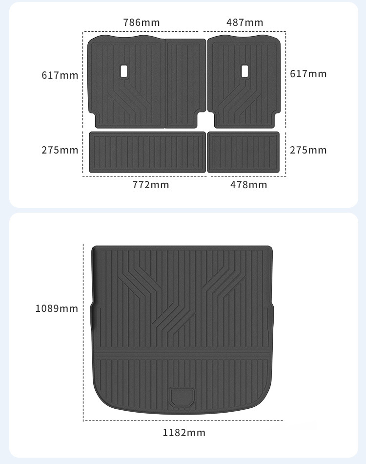 Suitable for 2026 Model Zeekr 8X Car Floor Mats, Tpe Floor Mats, Special Car-Specific Waterproof, Dirt-Resistant, Eco-Friendly Trunk Mat